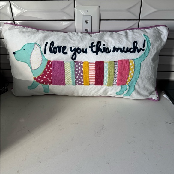 Pottery Barn Teen Colorful Dog Pillow - Picture 1 of 2